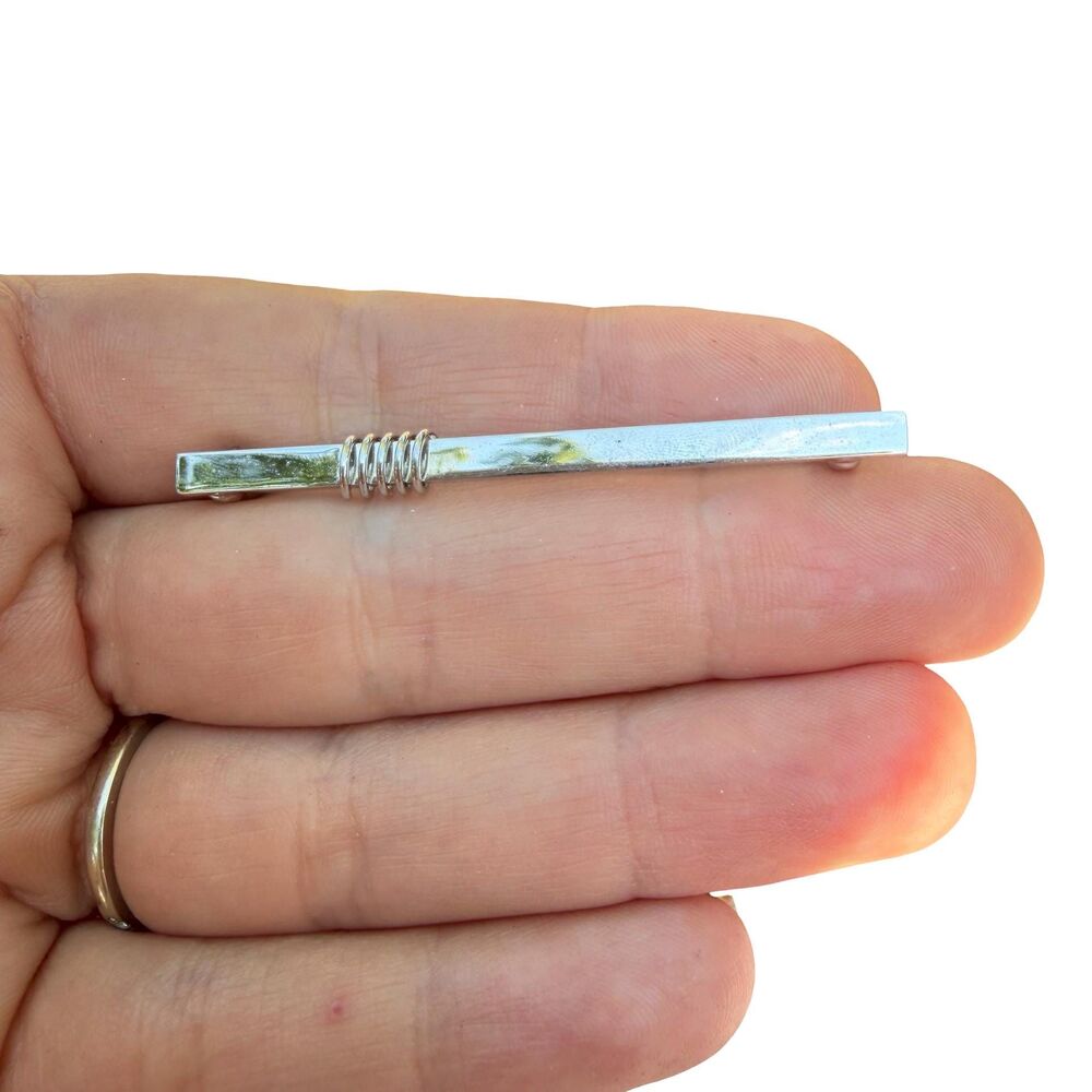 Vintage Jewelry Monet Silver Tone Bar Pin